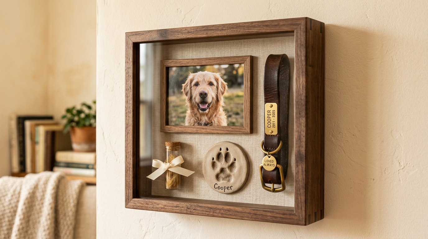 Dog Collar Shadow Box Memorial